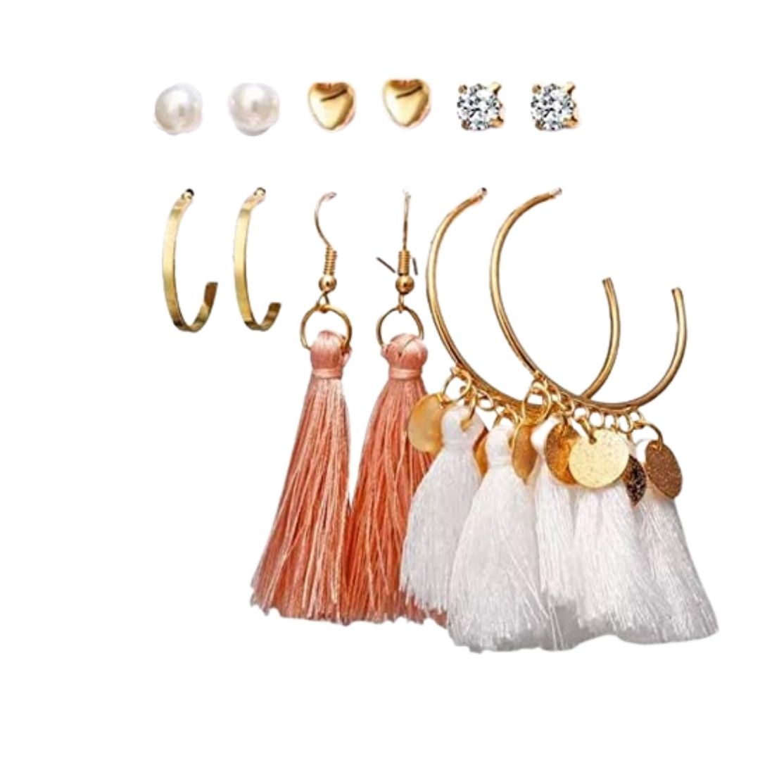 main white earrings