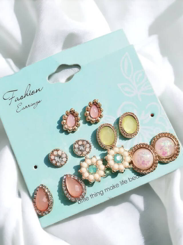 Pastel Stud Earrings Set