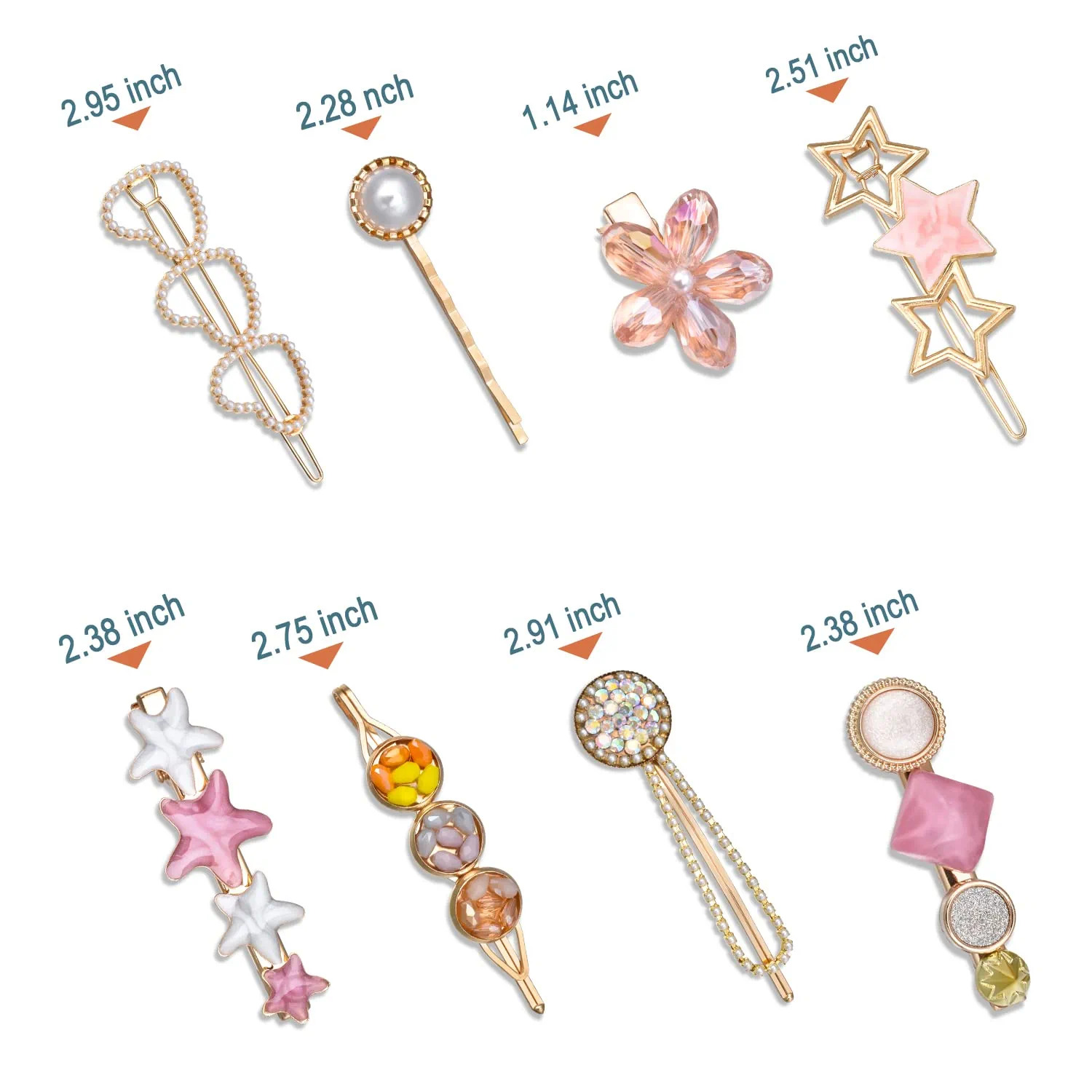 pink hair clips set pink hair clips set