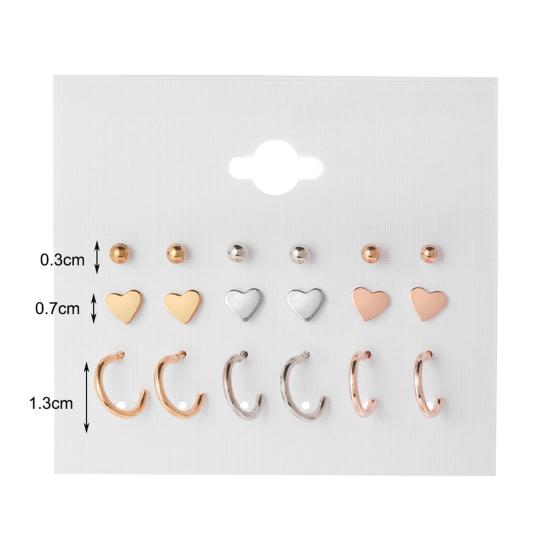 9 pairs mixed metal earrings