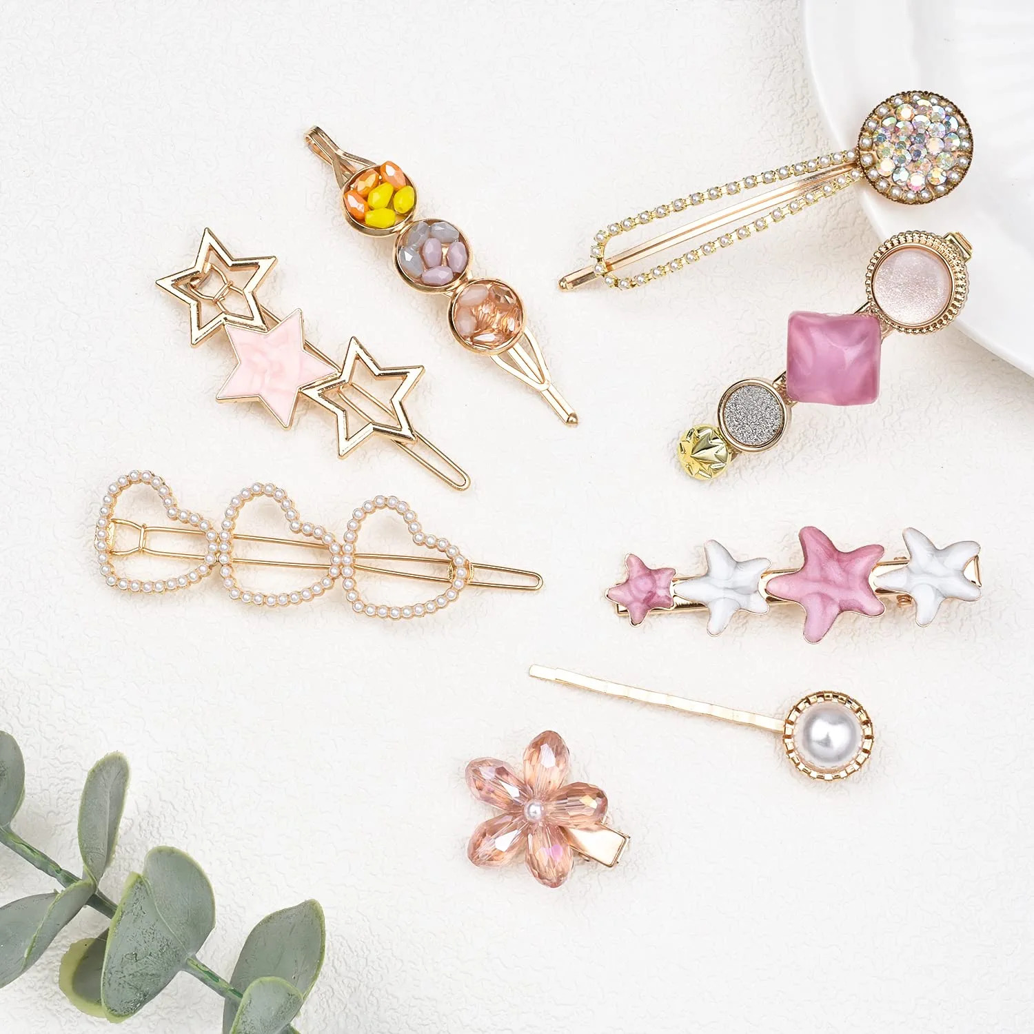 pink hair clips set pink hair clips set