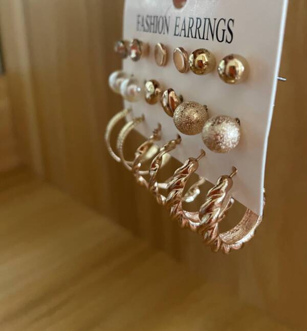 Gold-Plated Fashion Earrings Set