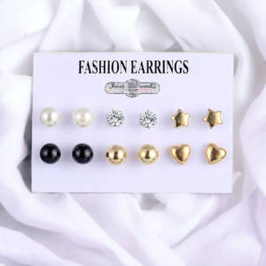 6 pairs stud earrings set