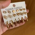 Gold-Plated Fashion Earrings Set