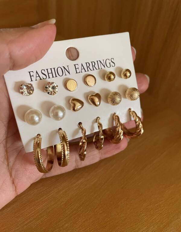 Gold-Plated Fashion Earrings Set