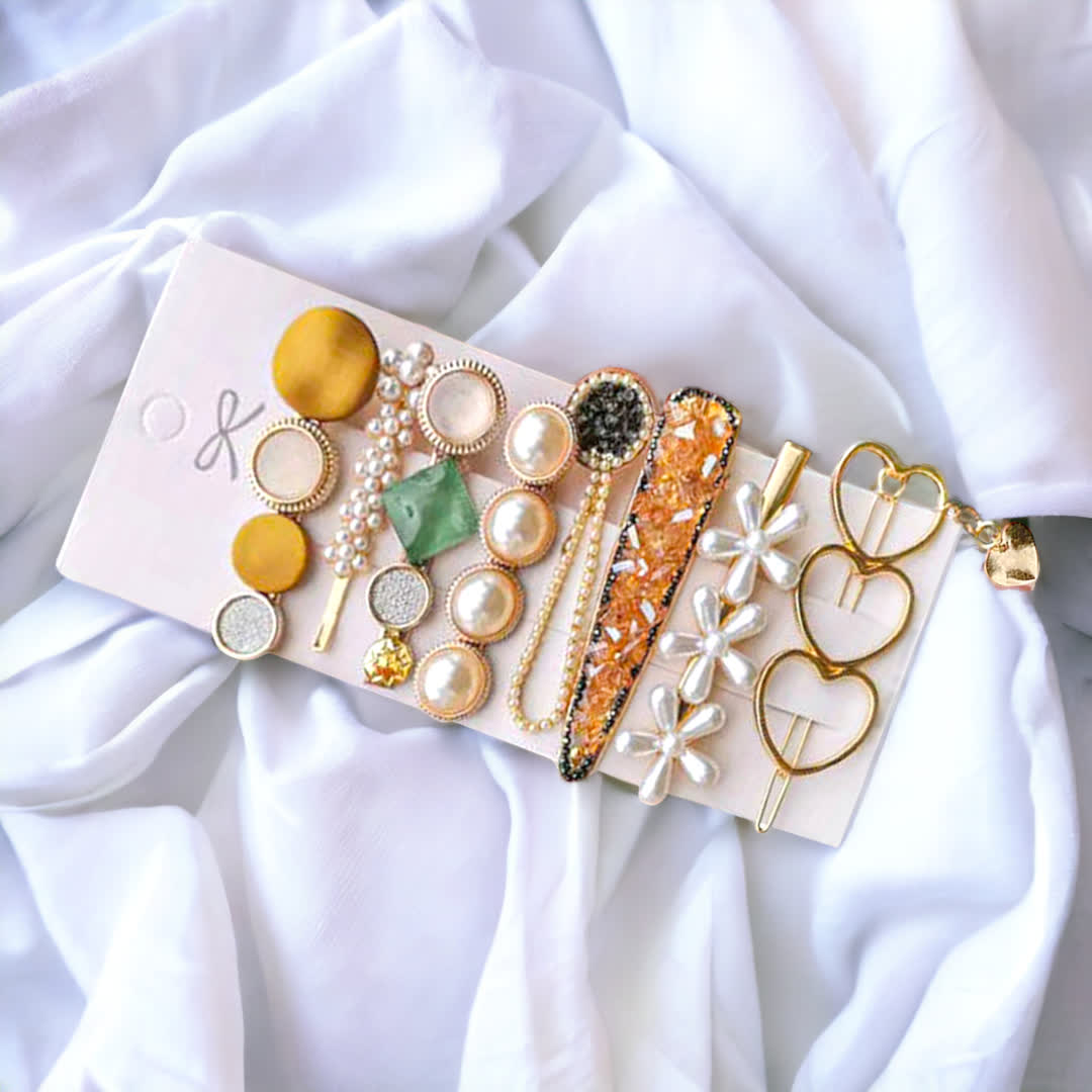 5-6-1-PhotoRoom Korean heart and pearl hair clips