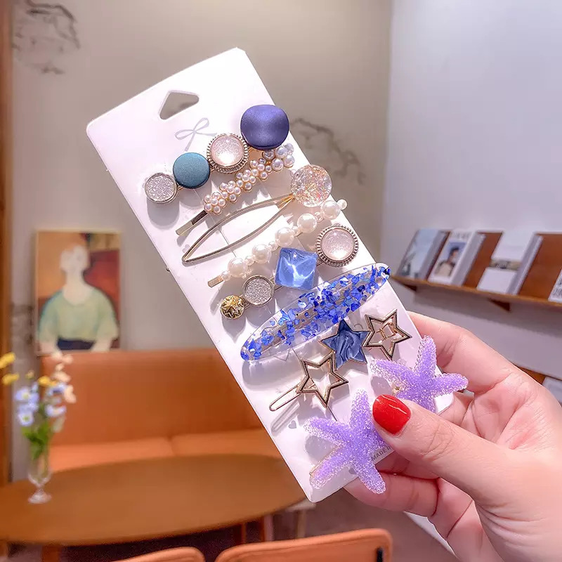 Korean starfish hair clips set