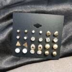 assorted 12 pair stud earrings set