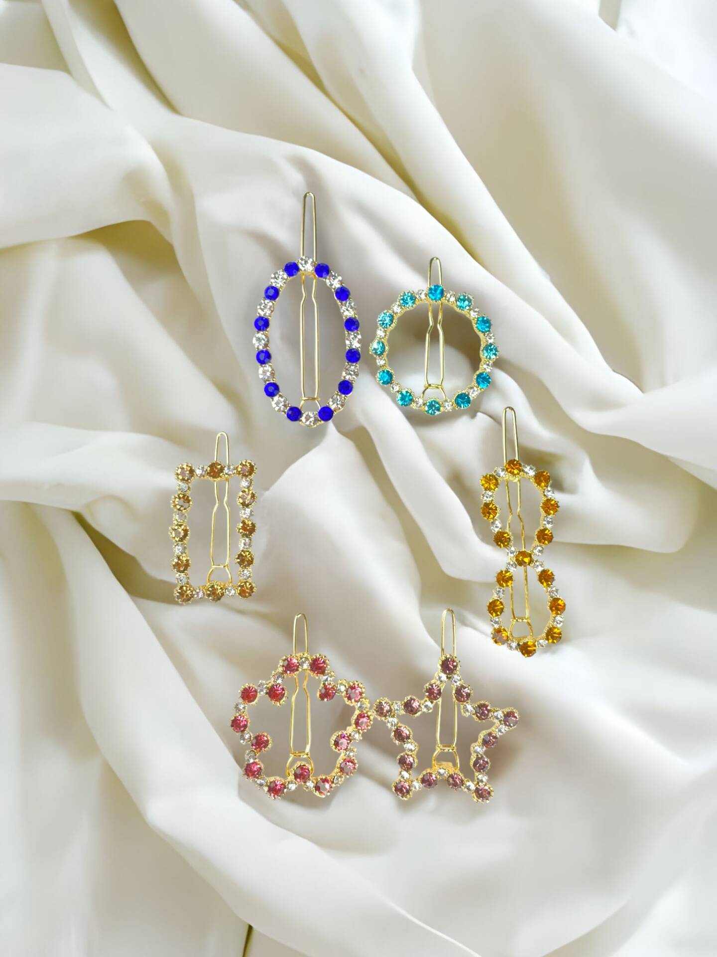 Assorted Rhinestone Hair Clips Set Assorted Rhinestone Hair Clips Set