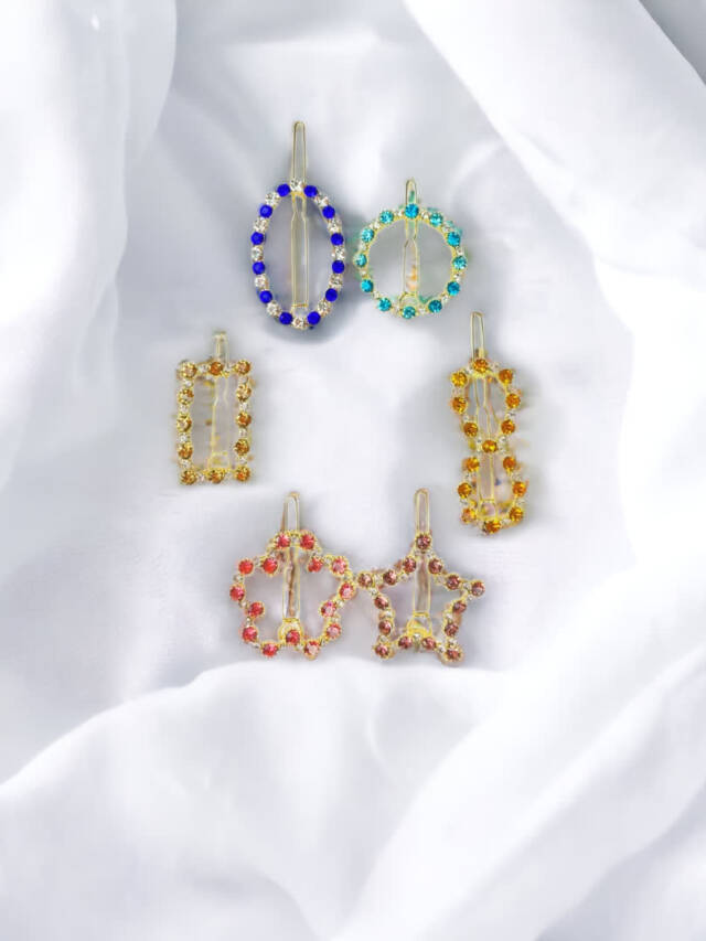 Assorted Rhinestone Hair Clips Set