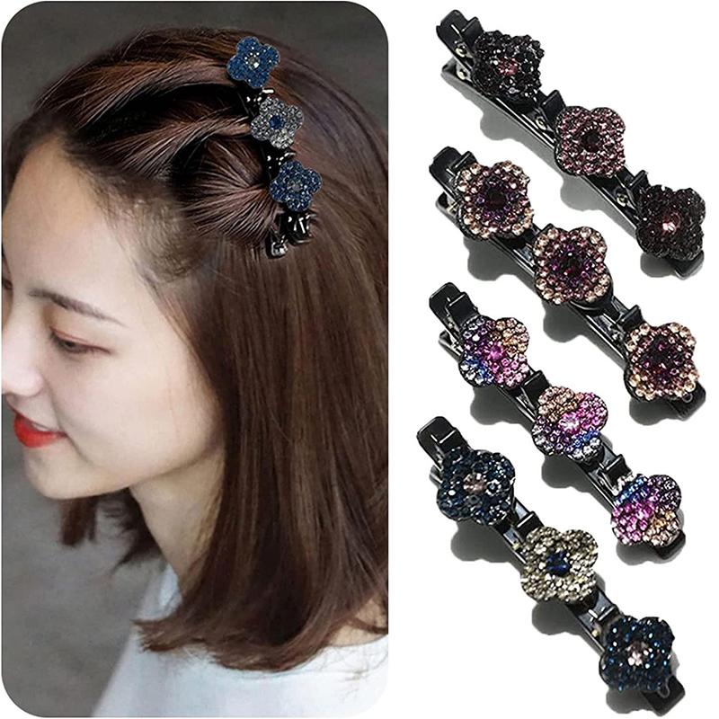 Braided petal hair clip set Braided petal hair clip set