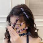 Crystal flower hair clip set