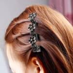 Black Floral Hair Clips