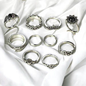 Black stone oxidized rings