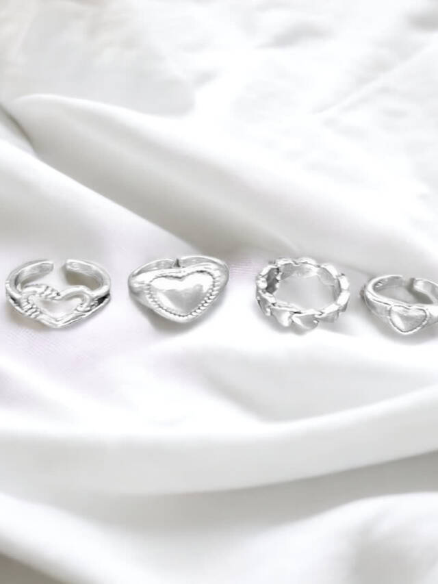 adjustable heart rings