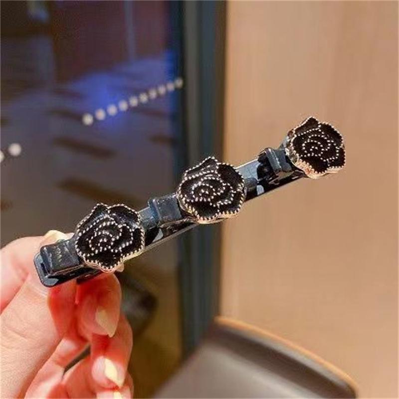 Black Floral Hair Clips