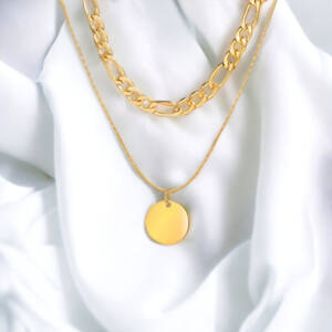 gold chain with coin pendant