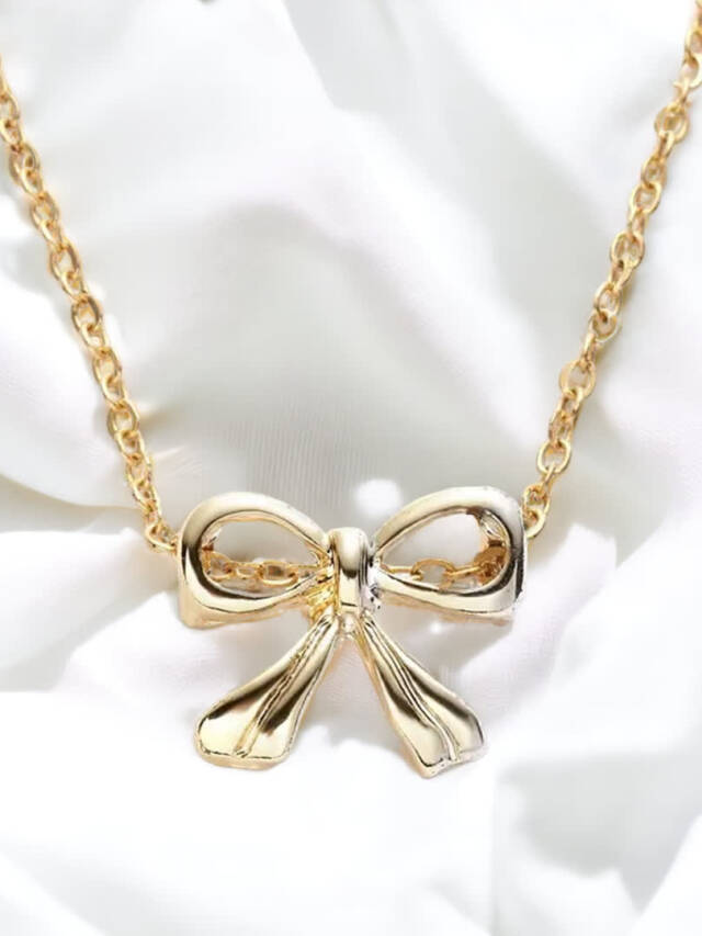 Gold Bow Necklace