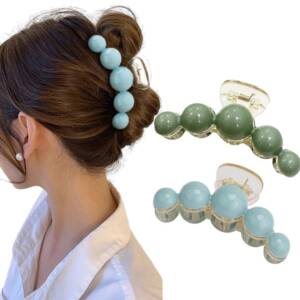 Green and Blue Hair Claw Set