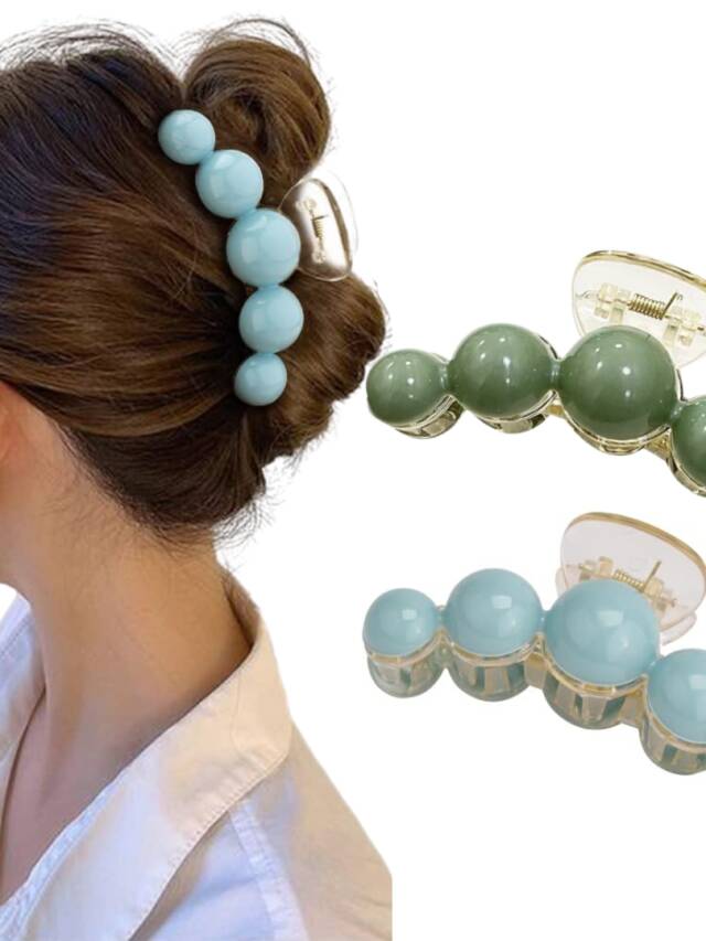 Green and Blue Hair Claw Set