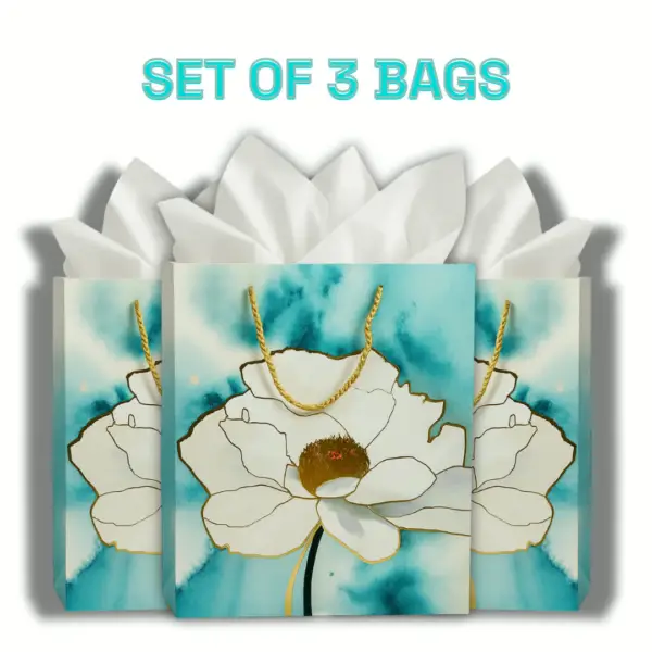Aqua Blue Floral Elegance Bag