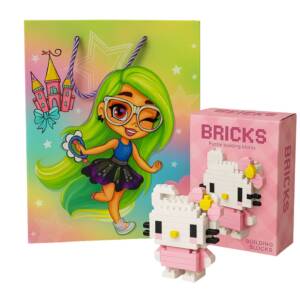 Tresneria Girls Gift Set DIY Hello Kitty 2 Character Kit Return Gift Set with 3D Gift Bag, Ages 7+