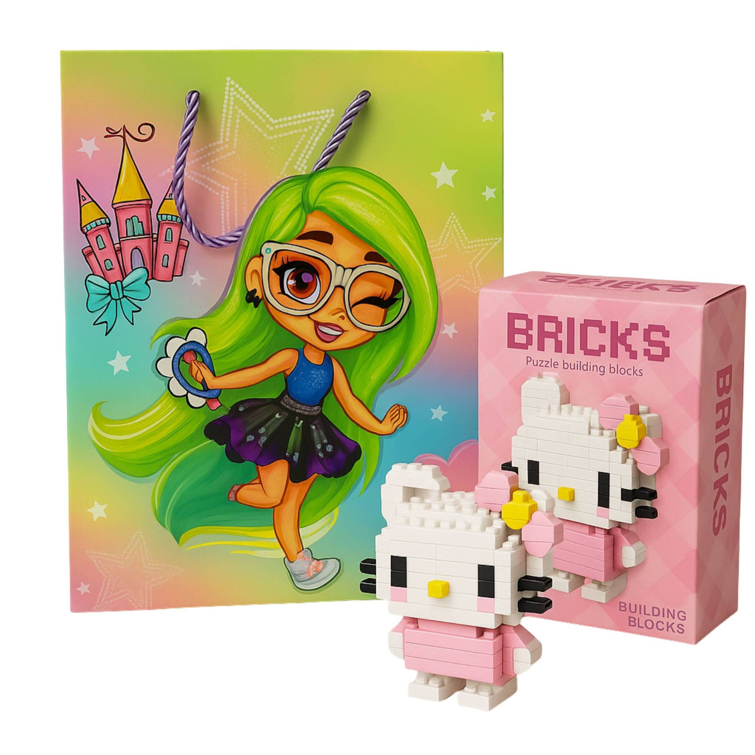 Tresneria Girls Gift Set DIY Hello Kitty  Character Kit Return Gift Set with 3D Gift Bag, Ages 7+