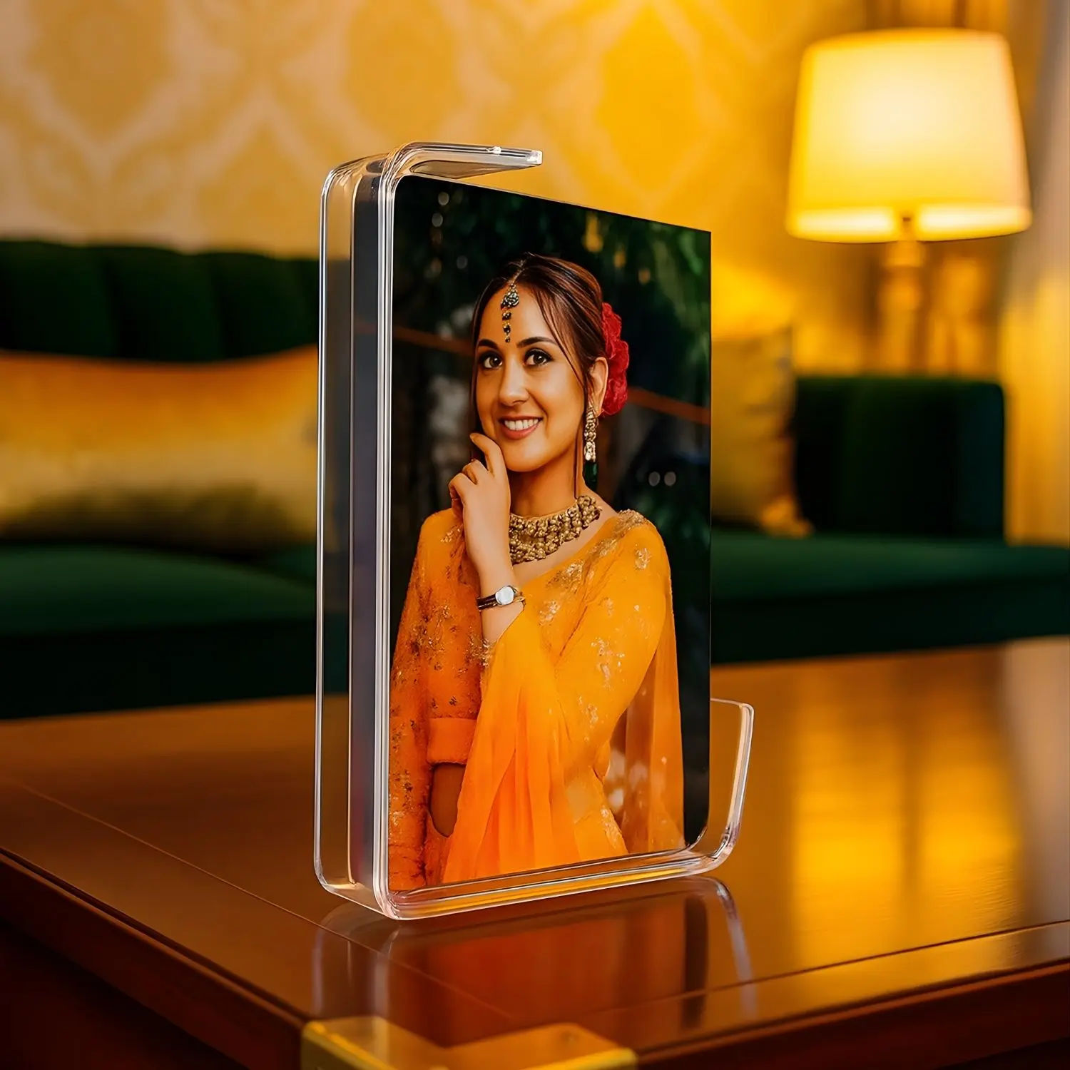 Luxurious Custom Acrylic Photo Frame with Acrylic Stand